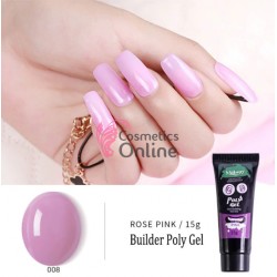 PolyGel UV/ LED pentru unghii false Mobray Fast Building Gel 15 ML - 08 Rose Pink